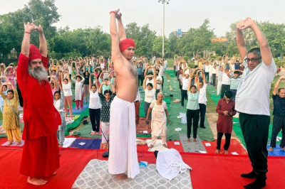 attended the Mega Yoga Camp at Shri Swami Balak Puri Ji Memorial Park, Rohtak, under the guidance of Mahamandaleshwar Swami Karn Puri Ji.